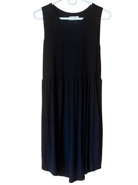 Maurices 24/7 Women’s Black Sleeveless Empire Waist Midi Knit Dress Sz Small NWT